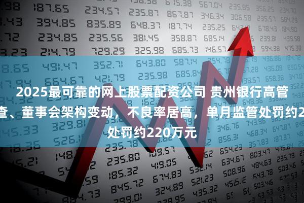 2025最可靠的网上股票配资公司 贵州银行高管接连被查、董事会架构变动，不良率居高，单月监管处罚约220万元